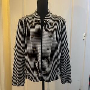 Tommy Hilfiger Black and White Striped Jacket